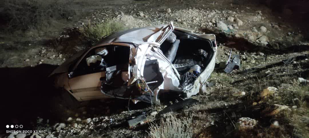 واژگونی خودرو زانتیا در محور گندم ریز- آبطویل ۲ مصدوم برجا گذاشت+ عکس