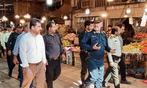 اجرای طرح ساماندهی بازار و جمع آوری اتباع غیرمجاز در برازجان