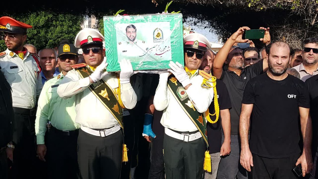 تشییع شهید مدافع امنیت «محمد رضا مصیبی» در بوشهر