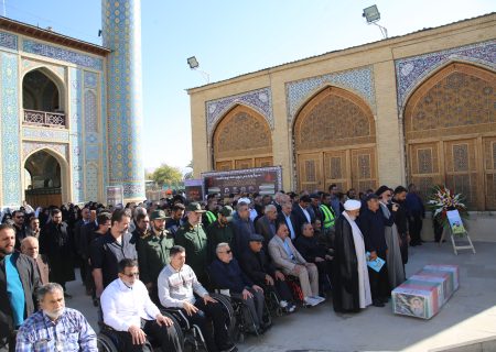 پیکر جانباز شهید خلوصی در حرم مطهر سیدعلاالدین حسین(ع) تشییع شد